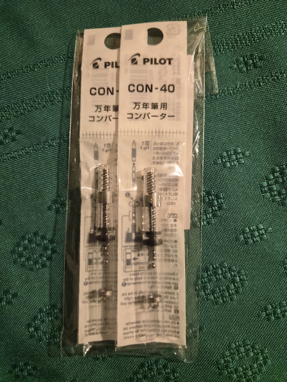 CON-40 Fountain Pen Converter - Silver/Black (2 Pack)